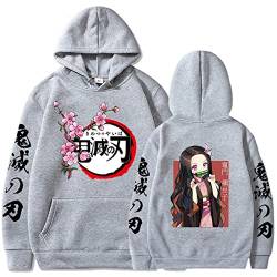 zhedu Demon Slayer Hoodies Nezuko Kamado Graphic Langarm-Sweatshirts Unisex-Oberteile Harajuku (L,Color 05) von zhedu