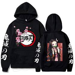 zhedu Demon Slayer Hoodies Nezuko Kamado Graphic Langarm-Sweatshirts Unisex-Oberteile Harajuku (XXS,Color 01) von zhedu