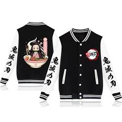 zhedu Demon Slayer Lässige Baseball Uniform Unisex Harajuku Gothic Button Cardigan Herbst- Und Wintermantel Übergroße Langarmjacke (color 07,XXS) von zhedu