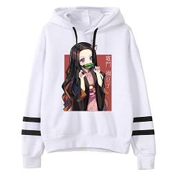 zhedu Japan Anime Demon Slayer Hip Hop Nezuko Kamado Hoodie Sweatshirt Lustige Streetwear Fashion Striped Hooded (XXL,Color 02) von zhedu