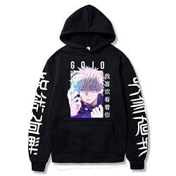 zhedu Japan Anime Jujutsu Kaisen Gojo Satoru Hoodies Sweatshirt Casual Anime Pullover Print Lose Langarm Herren Hoodie Streetwear (L,Color 01) von zhedu