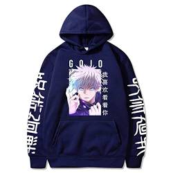 zhedu Japan Anime Jujutsu Kaisen Gojo Satoru Hoodies Sweatshirt Casual Anime Pullover Print Lose Langarm Herren Hoodie Streetwear (L,Color 07) von zhedu