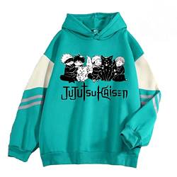 zhedu Jujutsu Kaisen Hoodie Männer/Frauen Mode Sweatshirts Gojo Satoru Druck Übergroßen Streetwear Casual Pullover Harajuku Mantel (XXL,Color 5) von zhedu