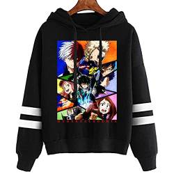 zhedu My Hero Academia Anime Bedruckte Hoodies Neutraler Stil Bedrucktes Pullover-Sweatshirt Gestreiftes Kapuzen-Sweatshirt Pullover Winterkleidung (XL,Color 01) von zhedu