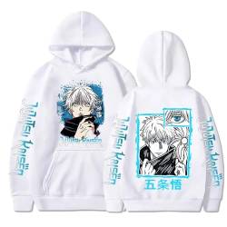 zhedu Neue Lustige Anime Jujutsu Kaisen Hoodie Gojo Satoru Sweatshirts Herbst Winter Plus Größe Casual Mode Unisex Mit Kapuze (Color 03,XXS) von zhedu