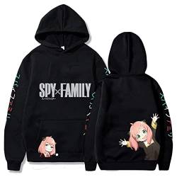 zhedu Spy X Family Hoodies Unisex Pullover Anya Forger Cute Anime Harajuku Kleidung Bedruckt Oversize Streetwear Männer Frauen Outwear (S,Color 01) von zhedu