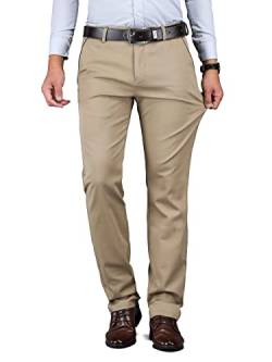 ziilay Chino Hose Herren Stretch Classic Straight Leg Business Freizeit Anzughose Ganzjahr Khaki 33W von ziilay