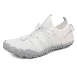 ziitop Wasserschuhe für Damen und Herren Barfußschuhe Unisex Badeschuhe Schnell Trocknend Strandschuhe Leicht Fitnessschuhe Weich Surfschuhe Poolschuhe für Tauchen,Surfen,Wandern,Yoga(Weiß Grau,39EU) von ziitop