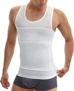 Herren Shaping Vest Tight Vest Kompressionsshirt Tummy Control Unterwäsche (Color : White, Size : L) von zinhsq