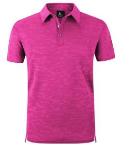 zitysport Polo Shirt Männer Kurzarm Classic Polohemd Schnelltrocknend Tennis T-Shirts Sport Atmungsaktiv Knopfleiste Polo Hemd Herren Freizeit Poloshirt(Rosa-3XL) von zitysport