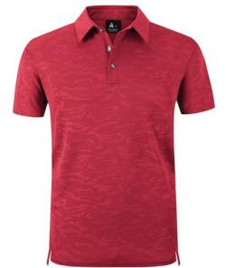 zitysport Polo Shirt Männer Kurzarm Classic Polohemd Schnelltrocknend Tennis T-Shirts Sport Atmungsaktiv Knopfleiste Polo Hemd Herren Freizeit Poloshirt(Rot-3XL) von zitysport