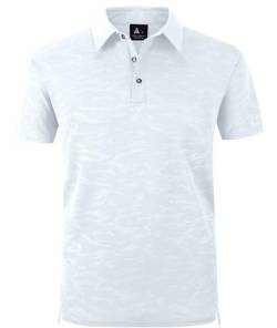 zitysport Polo Shirt Männer Kurzarm Classic Polohemd Schnelltrocknend Tennis T-Shirts Sport Atmungsaktiv Knopfleiste Polo Hemd Herren Freizeit Poloshirt(Weiß-L) von zitysport