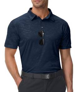 zitysport Poloshirts Herren Kurzarm Regular Fit Polo Hemd Schnelltrocknend T-Shirts Sommer Sport Funktionsshirt Leicht Golf Polo Shirt Männer(Marineblau-XL) von zitysport