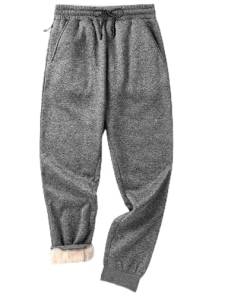 zitysport Thermo Herren Gefütterte Jogginghose Warme Fleecehose Jogger Hosen Sherpa Laufende Sweatpants Männer Winter Fleece Sweathose Warm Trainingshose(2XL-Grau) von zitysport