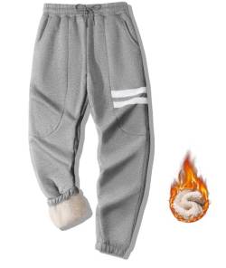 zitysport Thermo Herren Gefütterte Jogginghose Warme Fleecehose Jogger Hosen Sherpa Laufende Sweatpants Männer Winter Fleece Sweathose Warm Trainingshose(XL-Hellgrau) von zitysport