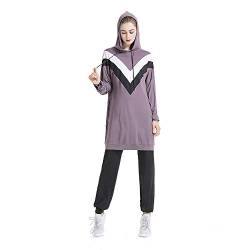 Muslims Trainingsanzüge Frauen Islamischer Trainingsanzug Hoodies, violett, 42 von ziyimaoyi