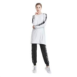 ziyimaoyi Muslimen Trainingsanzüge Frauen Islamischer Trainingsanzug Muslimah Sweatshirt Sets Gr. Medium, weiß von ziyimaoyi