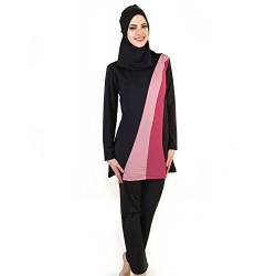 ziyimaoyi Muslimische Badebekleidung für Frauen Mädchen Bescheidene islamische Hijab Burkini Badeanzüge (2XL, Schwarz) von ziyimaoyi