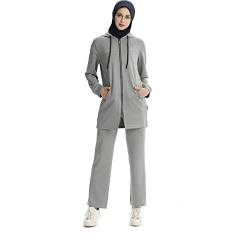 ziyimaoyi Muslimische Frauen Trainingsanzug Sets (2XL, grau) von ziyimaoyi