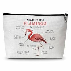 zriauber Flamingo Gifts-Anatomy Of A Flamingo Make-up-Tasche, Flamingo-Liebhaber, Geschenke, Tiere, Reißverschluss-Tasche, Geschenk für Frau, Freundin, Mutter, Toilettenartikel, Zubehör, A08, von zriauber