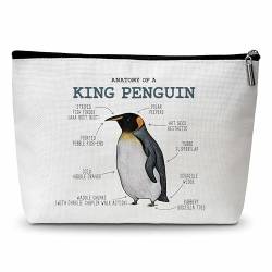 zriauber Pinguin Gifts-Anatomy Of A King Pinguin Make-up-Tasche, Pinguin-Liebhaber, Geschenke, Pinguin-Reißverschluss-Tasche, Geschenk für Frau, Freundin, Mutter, Toilettenartikel, Zubehör, A20, von zriauber