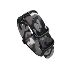 18mm/20mm/22mm/24mm Nylon-Militär tarnt Uhrenarmbänder NATO Armband Sport atmungsaktiv Uhrenarmband C Black Buckle, 24mm von zssmGood