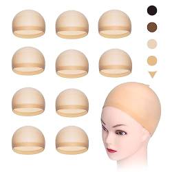 Haarnetz，10 Pcs Dark Brown Stretchy Nylonwig，Wig Cap to Hold Wig in Place，Unisex Wig Band To Hold Wig In Place，Haarnetz Dutt For women，Men，Long Hair and Short Hair von ztowoto