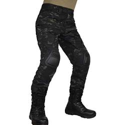 zuoxiangru Herren Multicam Taktische Hose Multi-Pockets Militär Camo Outdoor Airsoft Combat Jagdhose mit Knieschützern (Aymch, Tag 30) von zuoxiangru