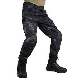 zuoxiangru Herren Multicam Taktische Hose Multi-Pockets Militär Camo Outdoor Airsoft Combat Jagdhose mit Knieschützern (Hm, Tag 32) von zuoxiangru