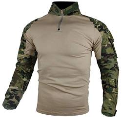 zuoxiangru Herren Taktisch Kampf T-Shirt, Ripstop Atmungsaktiv Multicam Hemd für die Jagd Militär Airsoft (Cp, EU M=Tag XL) von zuoxiangru