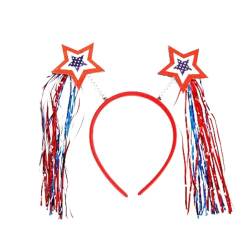 4. Juli, niedliche Haarbänder für Mädchen, Partyzubehör, patriotische Accessoires, Dekorationen für Frauen und Mädchen von zwxqe