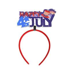 Haarreifen zum 4. Juli, niedlicher Haarreif für Unabhängigkeitstag, patriotische Accessoires, Dekorationen, Partyzubehör für Frauen, Mädchen, Kinder von zwxqe