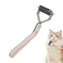 zwxqe Katzenkamm – Doppelseitiger Haarausfallrechen | gebogener Griff, doppelseitige Katzenhaarbürste für Katzen mit langem und kurzem Haar, reduziert Haarausfall von zwxqe