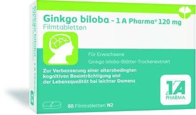 GINKGO BILOBA-1A Pharma 120 mg Filmtabletten 60 St von 1 A Pharma GmbH
