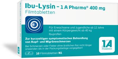 IBU-LYSIN 1A Pharma 400 mg Filmtabletten 10 St von 1 A Pharma GmbH