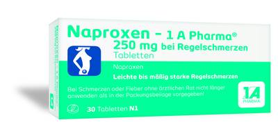 NAPROXEN-1A Pharma 250 mg b.Regelschmerzen Tabl. 30 St von 1 A Pharma GmbH