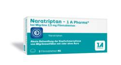 NARATRIPTAN-1A Pharma bei Migr�ne 2,5 mg Filmtabl. 2 St von 1 A Pharma GmbH