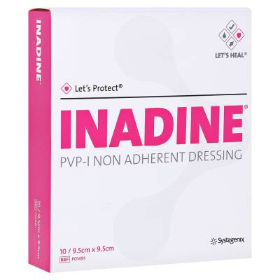"INADINE Salbengaze m. PVP Iod. 9,5x9,5cm 10 Stück" von "3M Healthcare Germany GmbH"