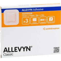 ALLEVYN Adhesive 7,5x7,5 cm haftende Wundauflage 3 St Verband von ACA Müller/ADAG Pharma AG