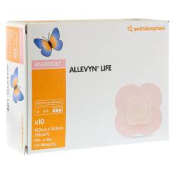 ALLEVYN Life 10,3x10,3 cm Silikonschaumverband 10 St Verband von ACA Müller/ADAG Pharma AG