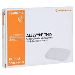 ALLEVYN Thin 5x6 cm dünne Wundauflage 10 St Verband von ACA Müller/ADAG Pharma AG