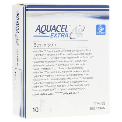 "AQUACEL Ag Extra 5x5 cm Kompressen 10 Stück" von "ACA Müller/ADAG Pharma AG"