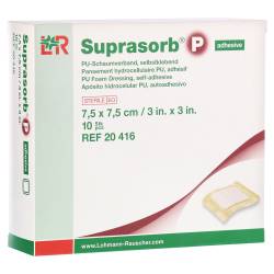 SUPRASORB P PU-Schaumv.7,5x7,5 cm selbstklebend 10 St Verband von ACA Müller/ADAG Pharma AG