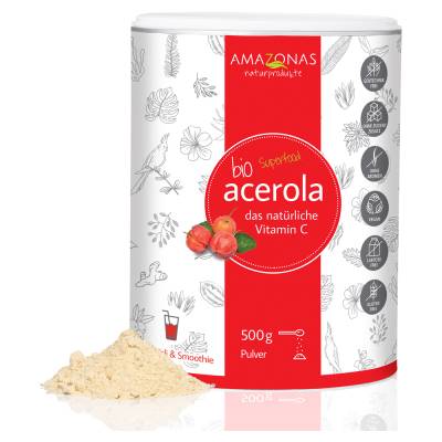 "ACEROLA 100% Bio Pur natürliches Vit.C Pulver 500 Gramm" von "AMAZONAS Naturprodukte Handels GmbH"