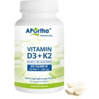 APOrtha® Vitamin D3 10.000 IE + Natto Vitamin K2 Mk-7 Cyclo® Tabletten - 200 µg von APOrtha