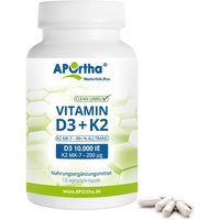 APOrtha® Vitamin D3 10.000 IE + Vitamin K2 Mk-7 Cyclo® 200 µg - Kapseln von APOrtha
