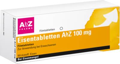 EISENTABLETTEN AbZ 100 mg Filmtabletten 100 St von AbZ Pharma GmbH
