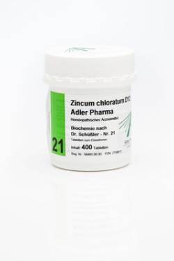 BIOCHEMIE Adler 21 Zincum chloratum D 12 Tabletten 400 St von Adler Pharma Produktion und Vertrieb GmbH