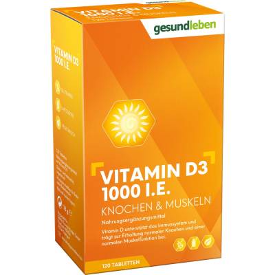 GESUND LEBEN Vitamin D3 1000 I.E. Tabletten 120 St Tabletten von Alliance Healthcare Deutschland Gmbh