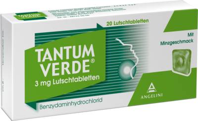 TANTUM VERDE 3 mg Lutschtabl.m.Minzgeschmack 20 St von Angelini Pharma Deutschland GmbH